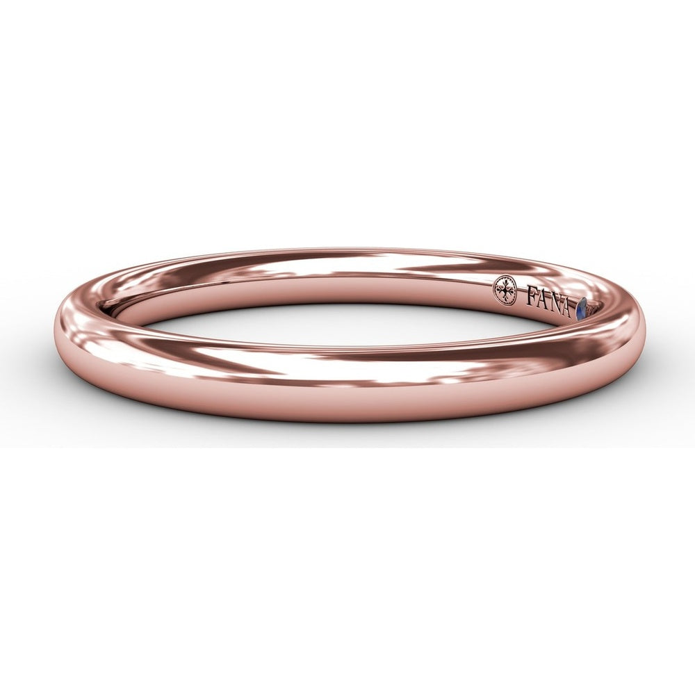 Polished Round Wedding Band with Inner Engraving by Fana