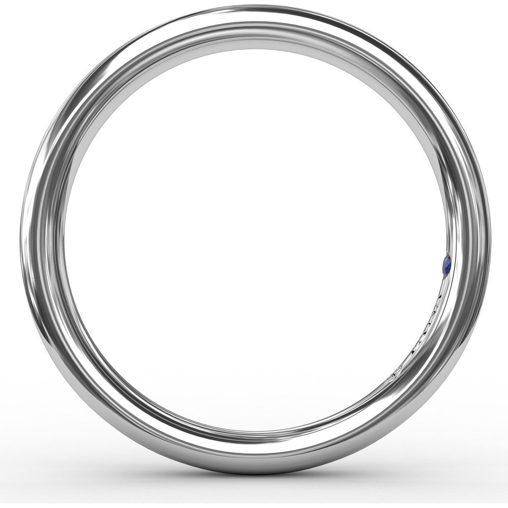 Polished Round Wedding Band with Inner Engraving by Fana