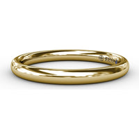 Polished Round Wedding Band with Inner Engraving by Fana