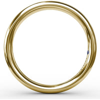 Polished Round Wedding Band with Inner Engraving by Fana