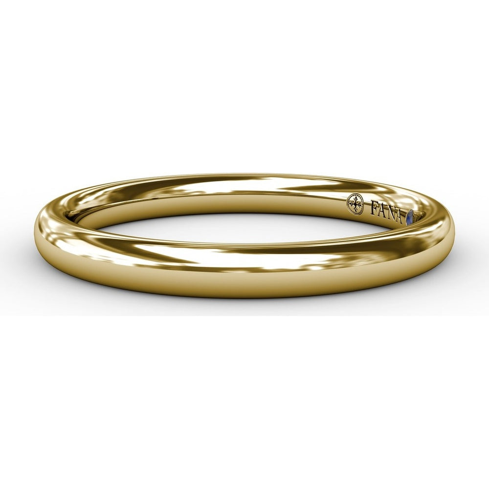Polished Wedding Band with Domed Profile by Fana