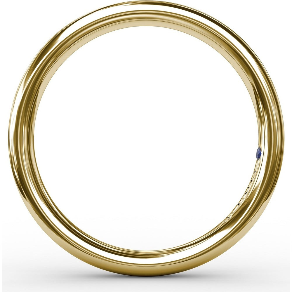 Polished Wedding Band with Domed Profile by Fana