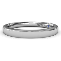 Polished Wedding Band with Hidden Blue Gemstone for Engagement Ring Style S4375 by Fana