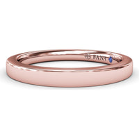 Polished Wedding Band with Hidden Blue Gemstone for Engagement Ring Style S4375 by Fana
