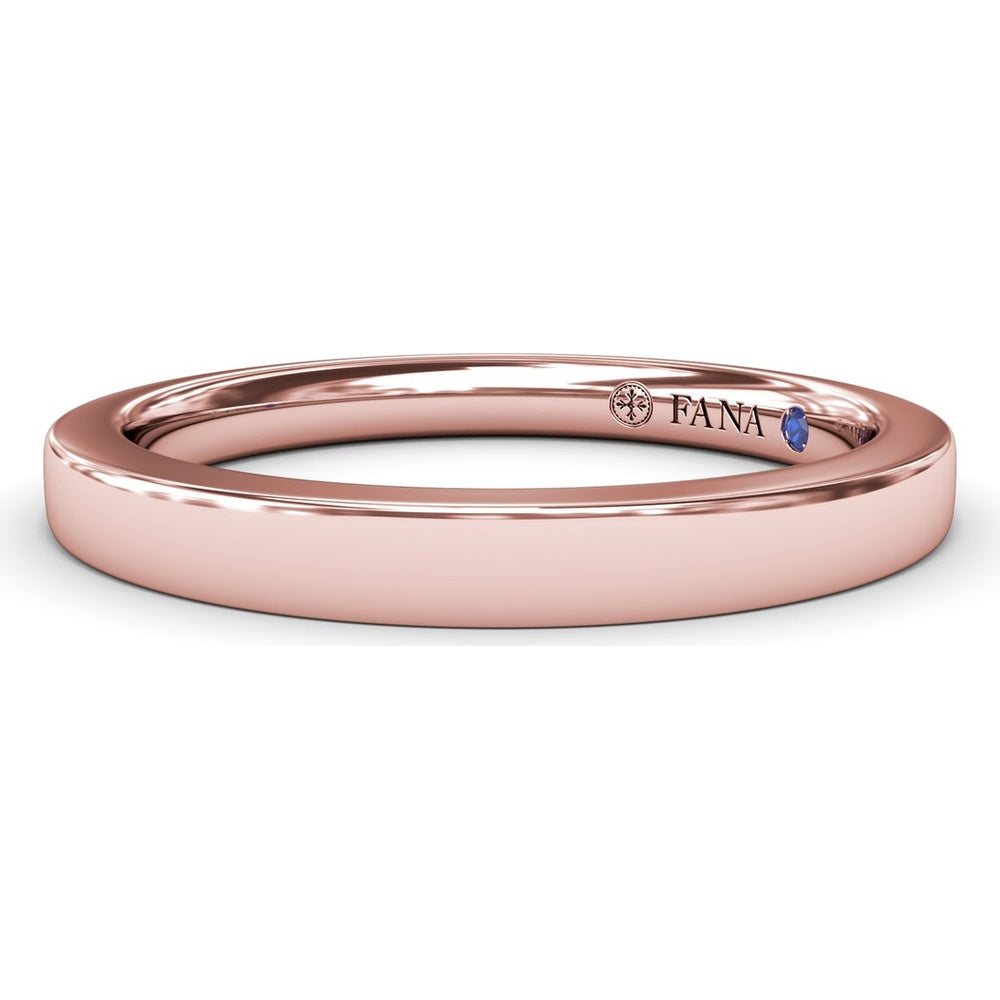 Polished Wedding Band with Hidden Blue Gemstone for Engagement Ring Style S4375 by Fana