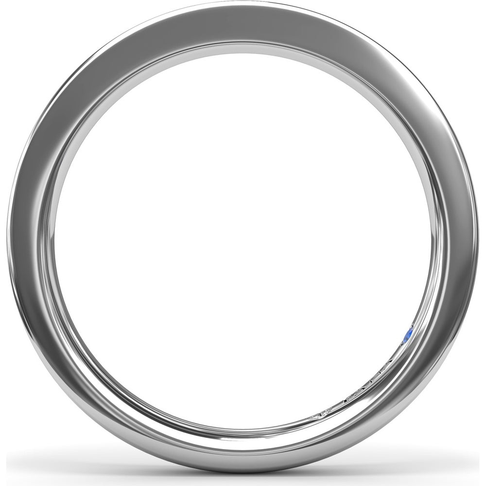 Polished Wedding Band with Hidden Blue Gemstone for Engagement Ring Style S4375 by Fana