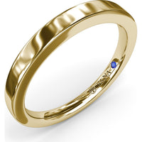 Polished Wedding Band with Hidden Blue Gemstone for Engagement Ring Style S4375 by Fana