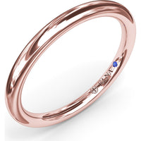 Polished Wedding Band with Hidden Blue Sapphire Detail to Match Engagement Ring S4374 by Fana