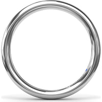 Polished Wedding Band with Hidden Blue Sapphire Detail to Match Engagement Ring S4374 by Fana
