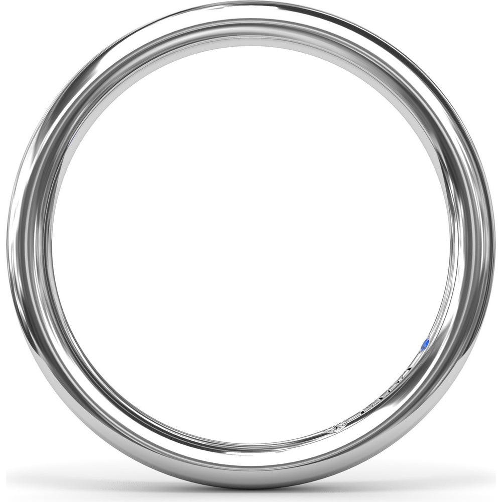 Polished Wedding Band with Hidden Blue Sapphire Detail to Match Engagement Ring S4374 by Fana