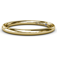 Polished Wedding Band with Hidden Blue Sapphire Detail to Match Engagement Ring S4374 by Fana