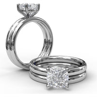 Polished Wedding Band with Hidden Round Blue Gemstone Detail to Match Engagement Ring S3047 by Fana