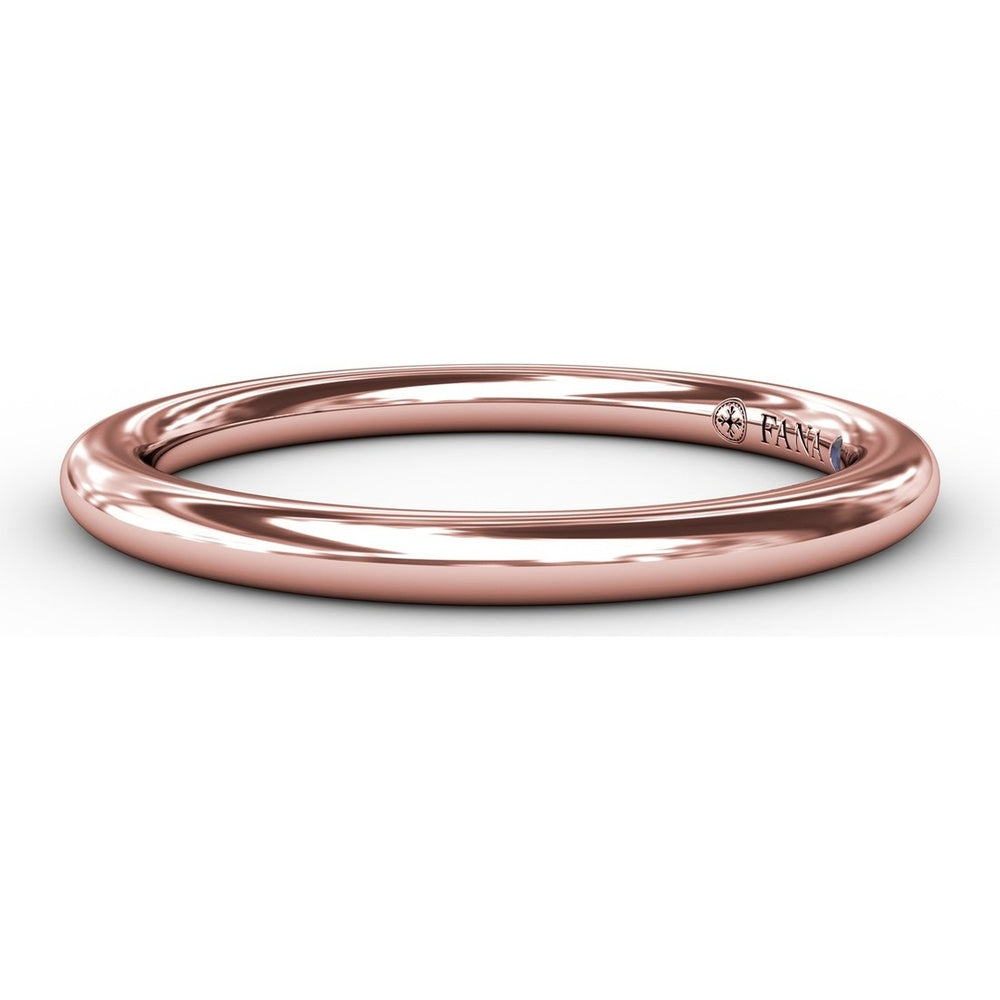 Polished Wedding Band with Round Profile Matching Engagement Ring Style S4013 by Fana