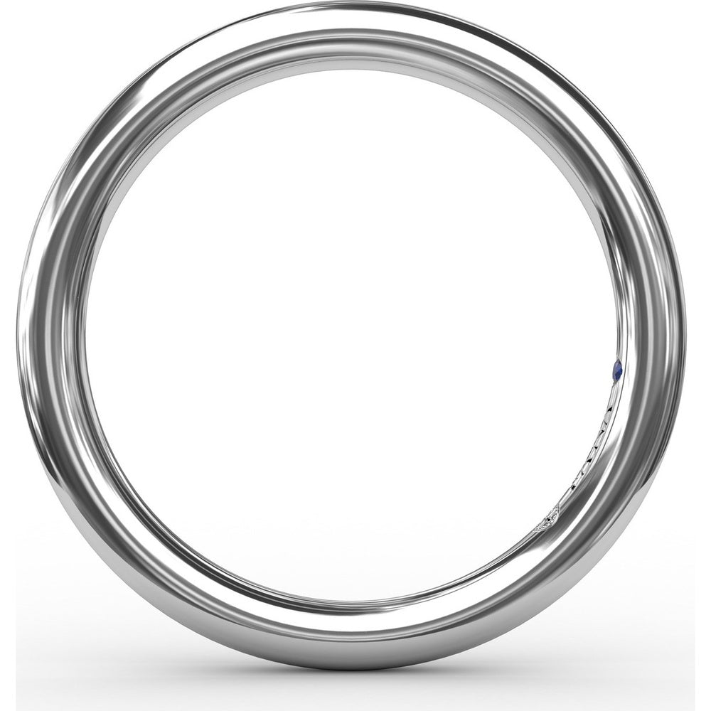 Polished Wedding Band with Round Profile Matching Engagement Ring Style S4013 by Fana
