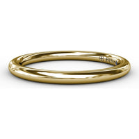Polished Wedding Band with Round Profile Matching Engagement Ring Style S4013 by Fana
