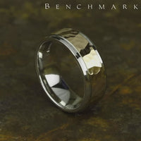 The Borland Men's Wedding Band in 14K White and Yellow Gold - 8mm Width by Benchmark