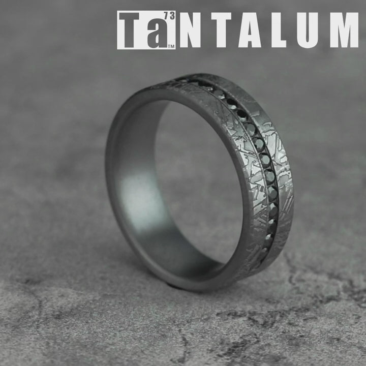 The Odessa Men's Wedding Band in Grey Tantalum - 7mm Width by Tantalum