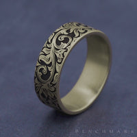The Overlord Men's Wedding Band in 14K Yellow Gold - 8mm Width by Benchmark