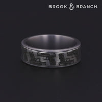 The Pistol Men's Wedding Band in Grey Tantalum and Grey/Black Titanium - 7.5mm Width by Brook and Branch