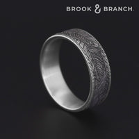 The Covey Men's Wedding Band in 14K White Gold and Grey Tantalum - 7.5mm Width by Brook and Branch