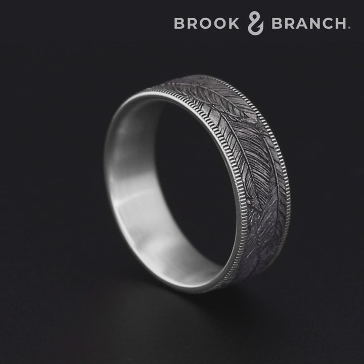 The Covey Men's Wedding Band in 14K White Gold and Grey Tantalum - 7.5mm Width by Brook and Branch