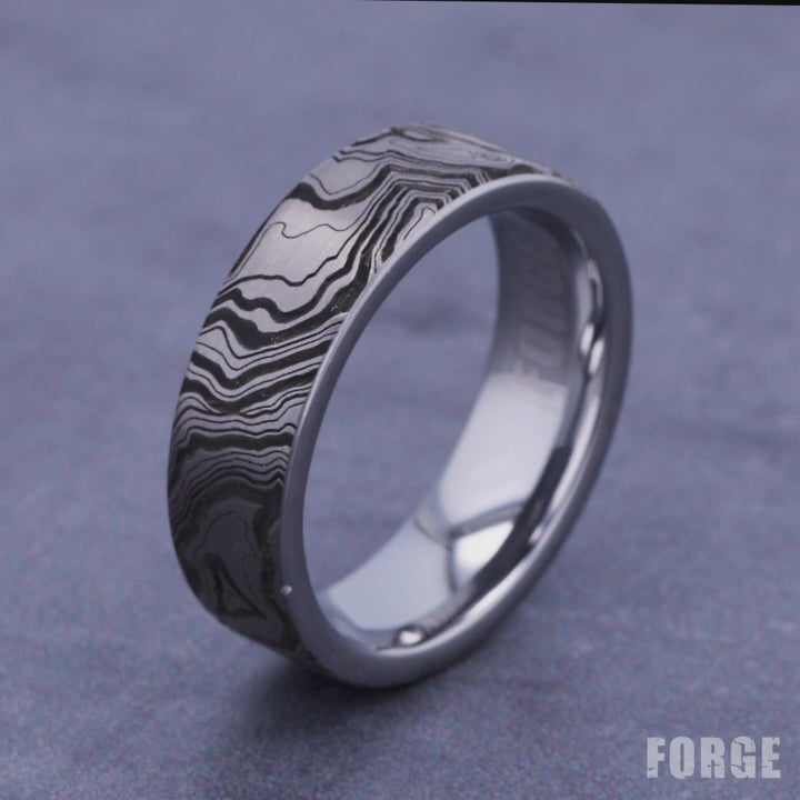 The Explorer Men's Wedding Band in Tungsten - 7mm Width by Forge