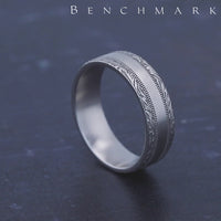 The Edge Men's Wedding Band in 14K White Gold - 7mm Width by Benchmark