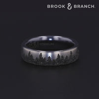 The Evergreen Men's Wedding Band in Grey/Black Titanium - 6.5mm Width by Brook and Branch