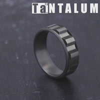 The Sprocket Men's Wedding Band in Grey Tantalum - 7mm Width by Tantalum