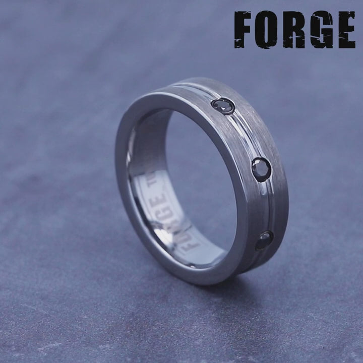 The Quincy Men's Wedding Band in Tungsten - 7mm Width by Forge