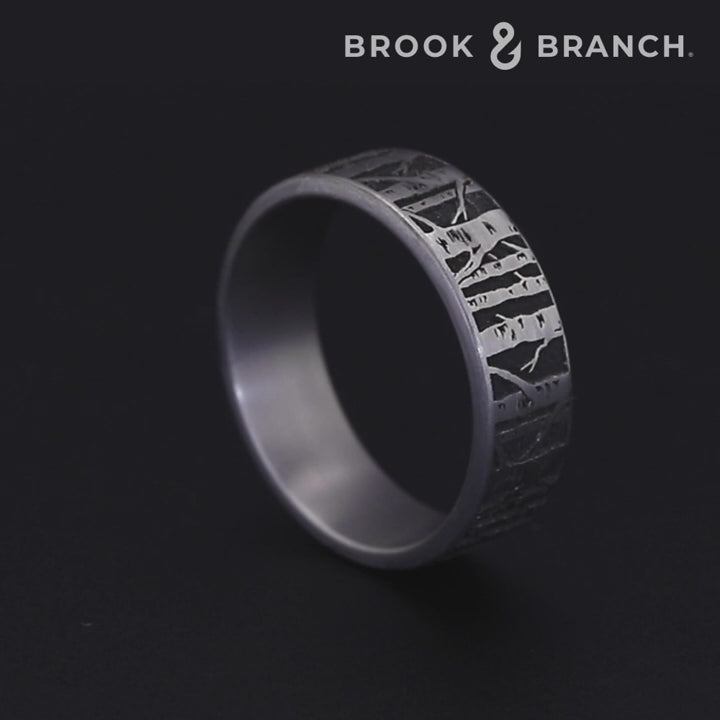The Birch Men's Wedding Band in Grey Tantalum - 7mm Width by Brook and Branch