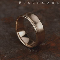 The Desoto Men's Wedding Band in 14K Rose Gold - 7.5mm Width by Benchmark