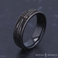 The American Men's Wedding Band in Grey-Black Titanium - 6.5mm Width by Brook and Branch