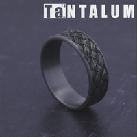 The Trellis Men's Wedding Band in Grey Tantalum - 7mm Width by Tantalum