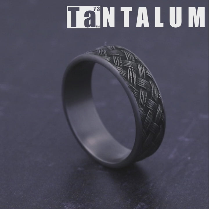 The Trellis Men's Wedding Band in Grey Tantalum - 7mm Width by Tantalum