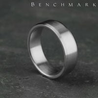 The Squire Men's Wedding Band in 14K White Gold - 6.5mm by Benchmark