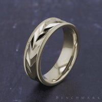 The Emmer Men's Wedding Band in 14K Yellow Gold - 7mm Width by Benchmark