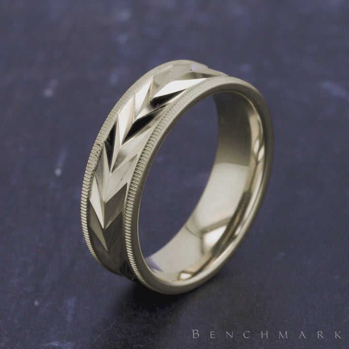 The Emmer Men's Wedding Band in 14K Yellow Gold - 7mm Width by Benchmark