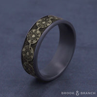 The 12 Gauge Men's Wedding Band in Grey Tantalum and 14K Yellow Gold - 7.5mm Width by Brook and Branch