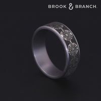 The 12 Gauge Men's Wedding Band in Grey Tantalum and Grey/Black Titanium - 7.5mm Width by Brook and Branch