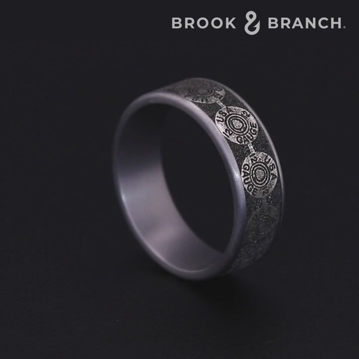 The 12 Gauge Men's Wedding Band in Grey Tantalum and Grey/Black Titanium - 7.5mm Width by Brook and Branch