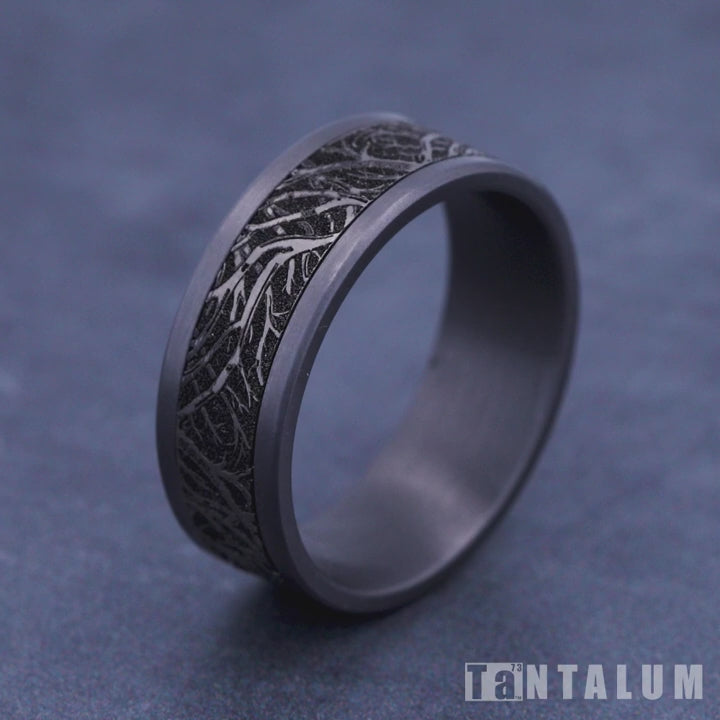 The Windsor Men's Wedding Band in Grey Tantalum and Grey/Black Titanium - 8mm Width by Tantalum