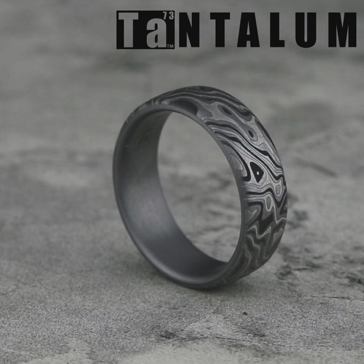 The Switch Men's Wedding Band in Grey Tantalum - 7.5mm Width by Tantalum