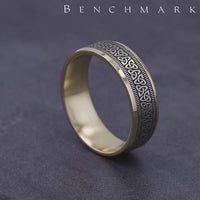 The Wexford Men's Wedding Band in 14K Yellow and White Gold - 7mm by Benchmark