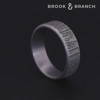 The Hazel Men's Wedding Band in Grey Tantalum - 7mm Width by Brook and Branch