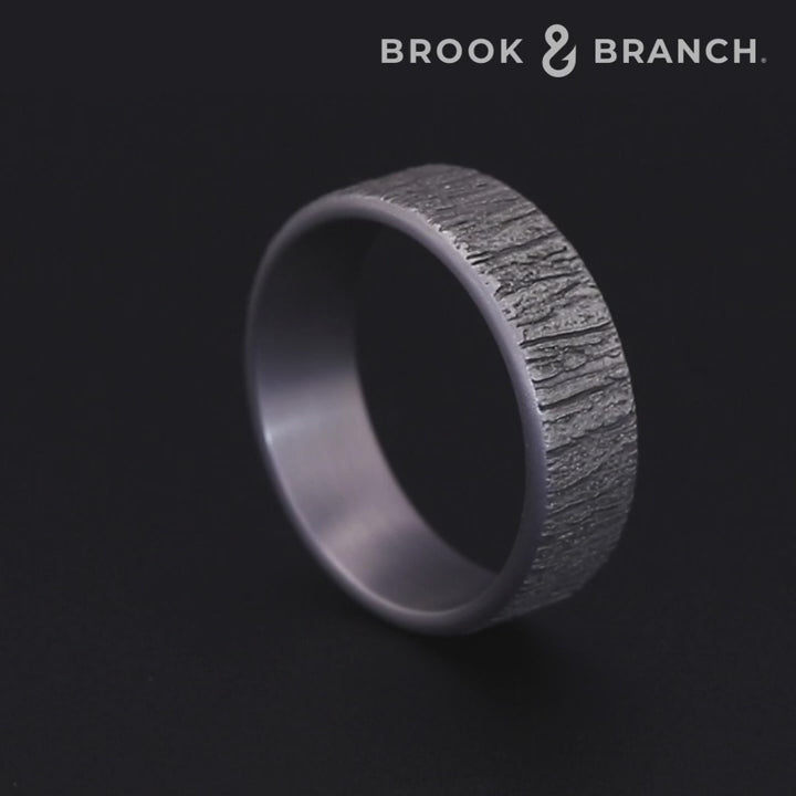 The Hazel Men's Wedding Band in Grey Tantalum - 7mm Width by Brook and Branch