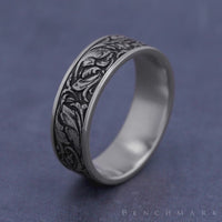 The Vineyard Men's Wedding Band in 14K White Gold - 7.5mm Width by Benchmark