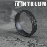 The Rubble Men's Wedding Band in Grey Tantalum - 6mm Width by Tantalum