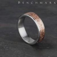 The Prince Men's Wedding Band in 14K White and Rose Gold - 6.5mm Width by Benchmark