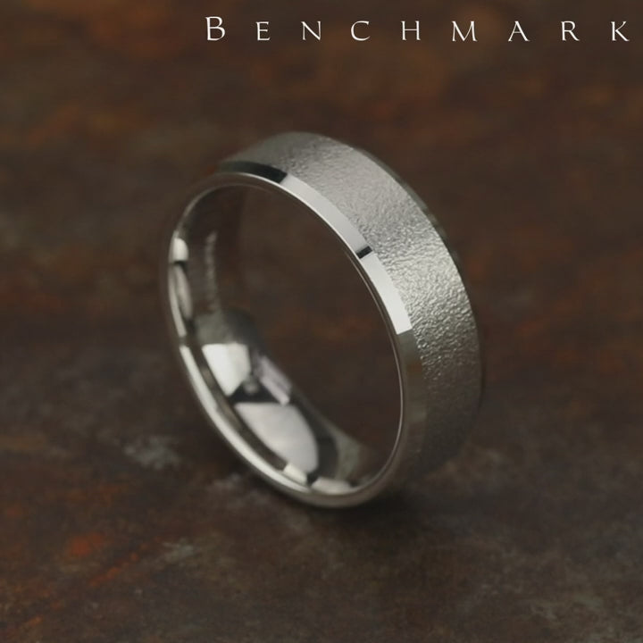 The Envoy Men's Wedding Band in 14K White Gold - 6.5mm Width by Benchmark